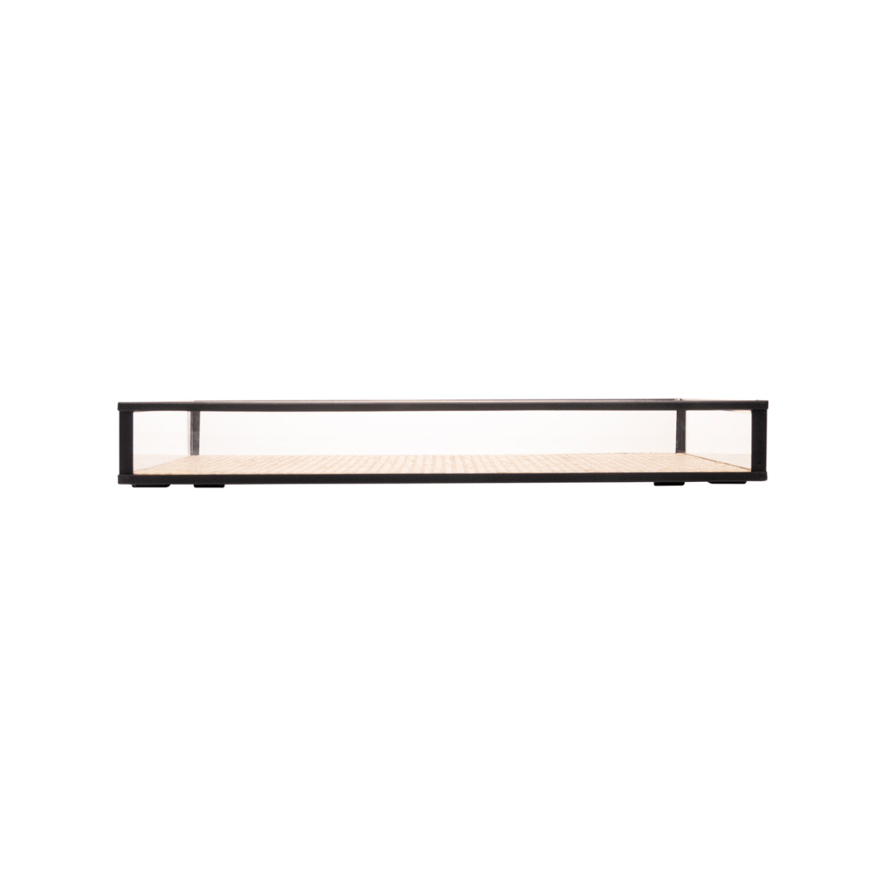 BANDEJA DECORATIVA TOSCANA PRETO METAL – 30CM X 20CM X 3CM