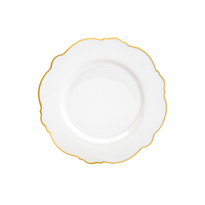APARELHO DE JANTAR 42 PECAS PORCELANA MALDIVAS BRANCO COM FIO DE OURO
