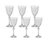 JOGO DE 6 TAÇAS PARA ÁGUA ELIZABETH DECORADA EM CRISTAL ECOLÓGICO – 350ML